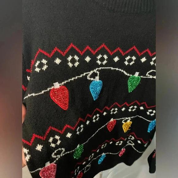 You look ugly today, glitter fairy light Christmas sweater size extra large B2 - Picture 7 of 9